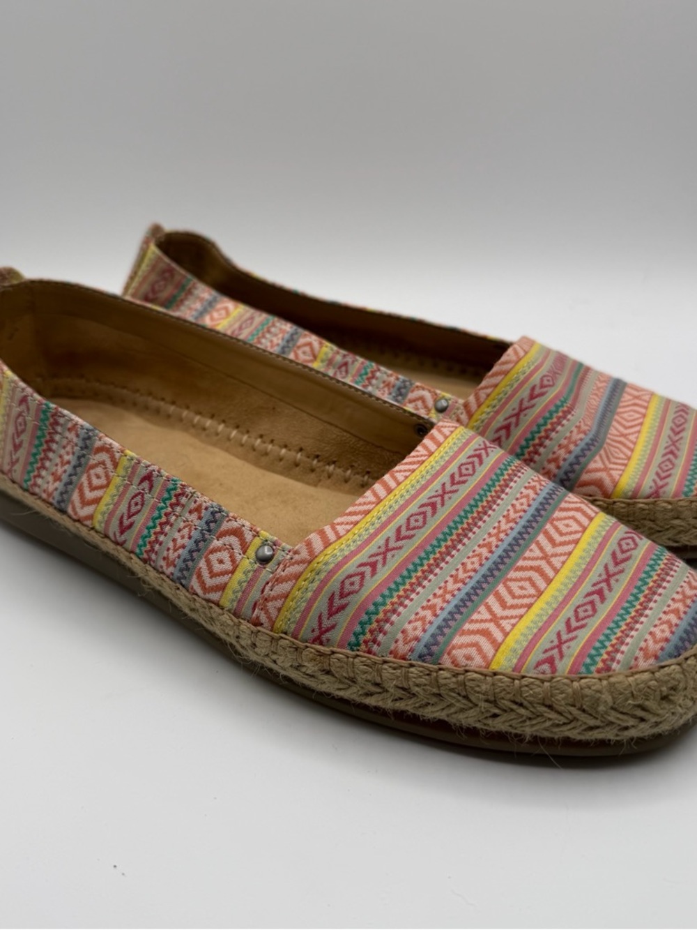 Aerosoles Stitch N Turn Multicolor Stripe Espadrille Flats Womens 10 Boho